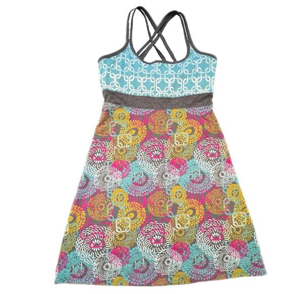 Soybu Active Wear Dress in  Floral Multi Color Pattern w/ Shelf Bra - S - Picture 1 of 7